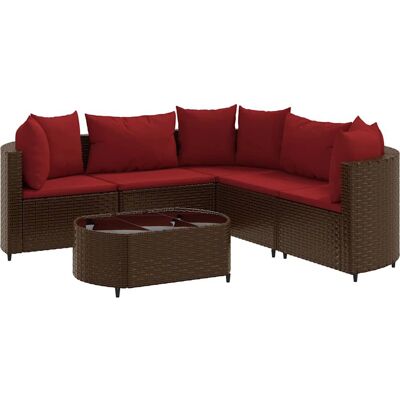 vidaXL 8-teiliges Gartenmöbel-Set mit Kissen Schwarz Poly Rattan vidaXL 8-teiliges Gartenmöbel-Set mit Kissen Schwarz Poly Rattan