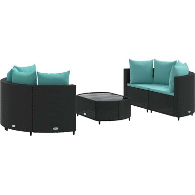 VidaXL Gartenmöbel-Set - Grau, Schwarz, Blau - Garten-Sofa VidaXL Gartenmöbel-Set - Grau, Schwarz, Blau - Garten-Sofa