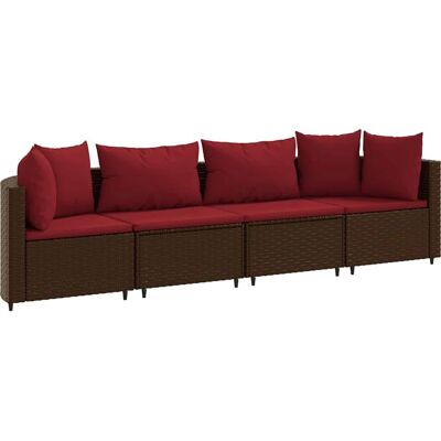 Vidaxl Garten-Sofagarnitur 4-tlg. mit Kissen - Gartenmöbel Vidaxl Garten-Sofagarnitur 4-tlg. mit Kissen - Gartenmöbel