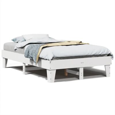 vidaXL 855371 Bettgestell - Massiv Kiefer - Weiß - 135x190cm vidaXL 855371 Bettgestell - Massiv Kiefer - Weiß - 135x190cm