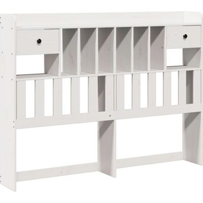 vidaXL 855512 Headboard with Storage - White - Headboard - Solid Wood Pine - 140 cm vidaXL 855512 Headboard with Storage - White - Headboard - Solid Wood Pine - 140 cm