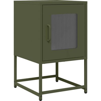 vidaXL 853330 Nightstand Olive Green - Nightstand vidaXL 853330 Nightstand Olive Green - Nightstand