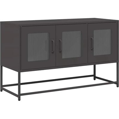vidaXL 68x39x60,5 cm Schwarzer Stahl TV-Schrank - TV-Bank vidaXL 68x39x60,5 cm Schwarzer Stahl TV-Schrank - TV-Bank