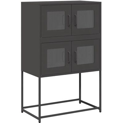 vidaXL Highboard - Schwarzer Stahl-Schrank 68x39x107cm vidaXL Highboard - Schwarzer Stahl-Schrank 68x39x107cm