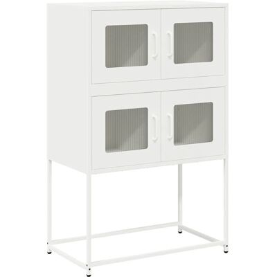 vidaXL Wit Stalen Dressoir - Woonkamer Opbergmeubel vidaXL Wit Stalen Dressoir - Woonkamer Opbergmeubel