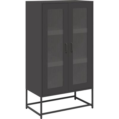 vidaXL Zwarte Stalen Dressoir - Sideboard vidaXL Zwarte Stalen Dressoir - Sideboard