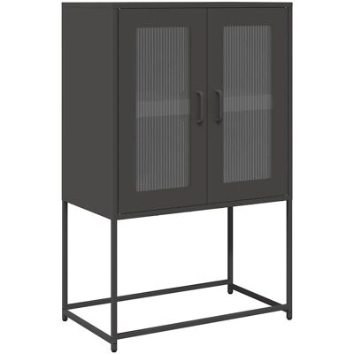 Buffet noir vidaXL 68x39x107 cm en acier - Publicité Buffet noir vidaXL 68x39x107 cm en acier - Publicité