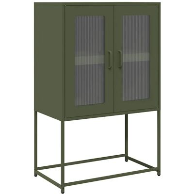 vidaXL Credenza Vert Olive - Rangement Salon - 68x39x107 cm - Publicité vidaXL Credenza Vert Olive - Rangement Salon - 68x39x107 cm - Publicité