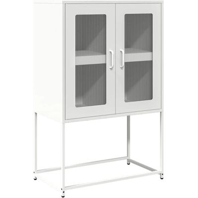 vidaXL Weiße Stahl Highboard - Credenza - 68x39x107 cm - Wohnzimmermöbel vidaXL Weiße Stahl Highboard - Credenza - 68x39x107 cm - Wohnzimmermöbel