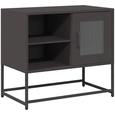 vidaXL 68cm Stahl TV-Schrank Schwarz - TV-Möbel mit Stauraum vidaXL 68cm Stahl TV-Schrank Schwarz - TV-Möbel mit Stauraum