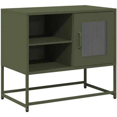 vidaXL Olivgrüner Stahl-TV-Schrank - 68x39x60,5 cm - TV-Ständer vidaXL Olivgrüner Stahl-TV-Schrank - 68x39x60,5 cm - TV-Ständer