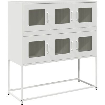 vidaXL Hvid Stål Sideboard - Opbevaringsmøbel - 100,5x39x107 cm vidaXL Hvid Stål Sideboard - Opbevaringsmøbel - 100,5x39x107 cm