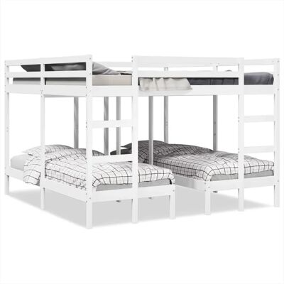 vidaXL Triple Etagenbett Weiß Massivholz Kiefer - Etagenbett vidaXL Triple Etagenbett Weiß Massivholz Kiefer - Etagenbett