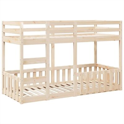 vidaXL 3308586 Bett - Platzsparendes Etagenbett Kinderrahmen Matratze - Naturholz vidaXL 3308586 Bett - Platzsparendes Etagenbett Kinderrahmen Matratze - Naturholz