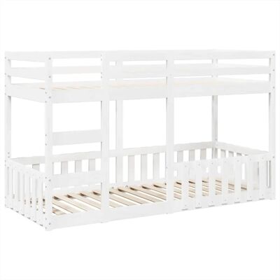 vidaXL Weiße 90x200 cm Hochbett Kinderbett Holzrahmen - Hochbett vidaXL Weiße 90x200 cm Hochbett Kinderbett Holzrahmen - Hochbett