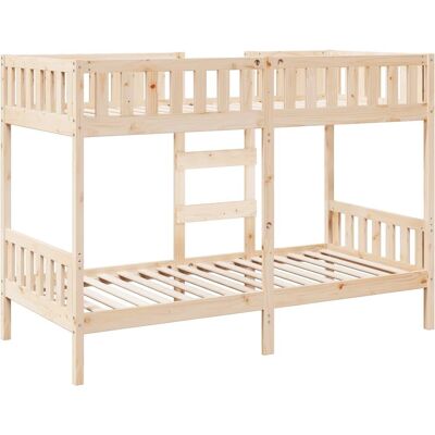 vidaXL Bunk Bed Natural 90x190 cm Solid Wood Pine - Bunk Bed vidaXL Bunk Bed Natural 90x190 cm Solid Wood Pine - Bunk Bed