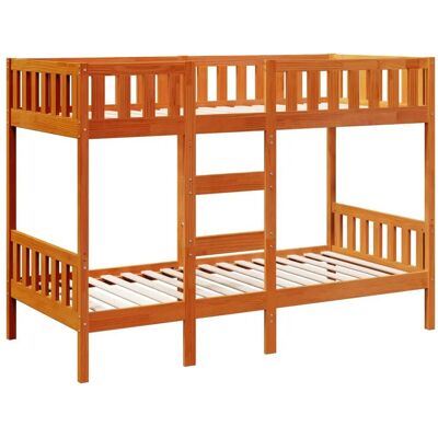 vidaXL 3308606 sänky - Lasten kerrossänky - Massiivitammi puuta - Wachs ruskea - 90x190cm vidaXL 3308606 sänky - Lasten kerrossänky - Massiivitammi puuta - Wachs ruskea - 90x190cm