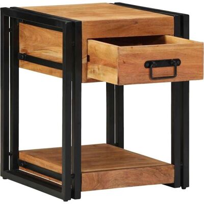 vidaXL Nachttisch - Akazie, Metall - 40x40x50 cm - Nachttisch vidaXL Nachttisch - Akazie, Metall - 40x40x50 cm - Nachttisch