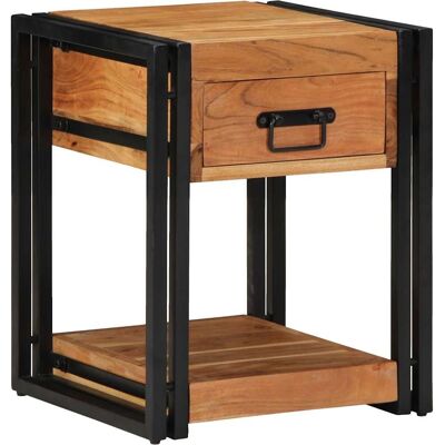 vidaXL Nachttische Set mit 2 Braune Massives Akazienholz, Eisen vidaXL Nachttische Set mit 2 Braune Massives Akazienholz, Eisen