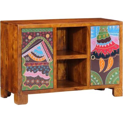 vidaXL Mehrfarbig Sideboard 90x35x60 cm Massivholz Akazie vidaXL Mehrfarbig Sideboard 90x35x60 cm Massivholz Akazie