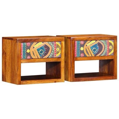 Vidaxl - Nachtkastjes 2 stuks 40x35x35 cm Massief Acaciahout - Nachtkastje Vidaxl - Nachtkastjes 2 stuks 40x35x35 cm Massief Acaciahout - Nachtkastje