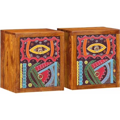 vidaXL Multicolor Sheesham Holz Nachttisch - Nachttisch vidaXL Multicolor Sheesham Holz Nachttisch - Nachttisch