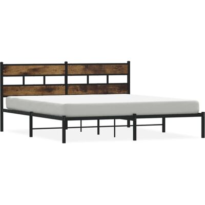 vidaXL 4017059 Bettgestell - Metall, Räuchereiche, 193x203 cm - Bettgestell vidaXL 4017059 Bettgestell - Metall, Räuchereiche, 193x203 cm - Bettgestell