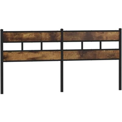 vidaXL Hoofdbord Rookeiken Staal en Geïntegreerd Hout - Voor 200cm Bed vidaXL Hoofdbord Rookeiken Staal en Geïntegreerd Hout - Voor 200cm Bed