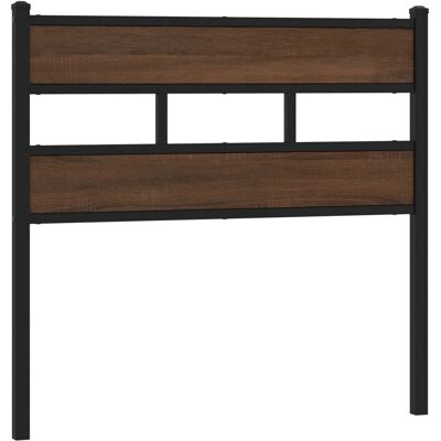 vidaXL Headboard Brown Oak Steel & Wood - Headboard - Bedroom Furniture vidaXL Headboard Brown Oak Steel & Wood - Headboard - Bedroom Furniture
