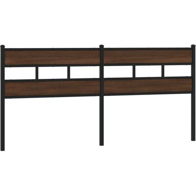 vidaXL Hoofdbord Bruin Eik Staal - Voor 180 cm Bed vidaXL Hoofdbord Bruin Eik Staal - Voor 180 cm Bed