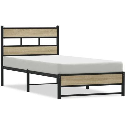 vidaXL Bettgestell - Sonoma Eiche - Stahl, 80x200 cm - Einfach aufzubauen vidaXL Bettgestell - Sonoma Eiche - Stahl, 80x200 cm - Einfach aufzubauen