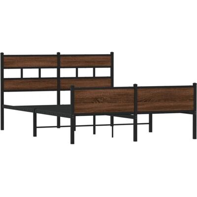 vidaXL Metallbett mit Kopfteil & hohem Fußteil - Bettart vidaXL Metallbett mit Kopfteil & hohem Fußteil - Bettart