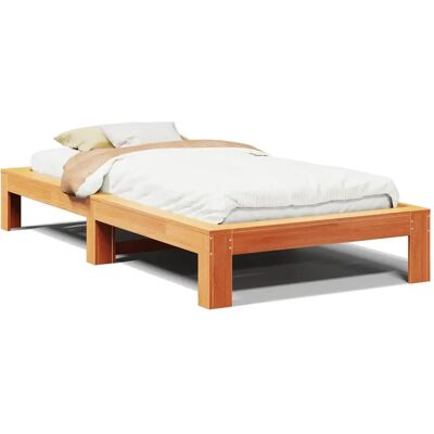vidaXL Bettgestell Wachsbraun 140x190 cm - Bett vidaXL Bettgestell Wachsbraun 140x190 cm - Bett