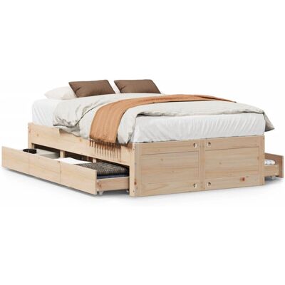vidaXL Bettgestell - 135x190cm - Robustes Kiefernholz vidaXL Bettgestell - 135x190cm - Robustes Kiefernholz