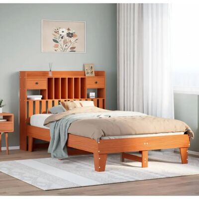 vidaXL Bettgestell - Massiv Kiefer - 135x190 cm - Rustikal vidaXL Bettgestell - Massiv Kiefer - 135x190 cm - Rustikal