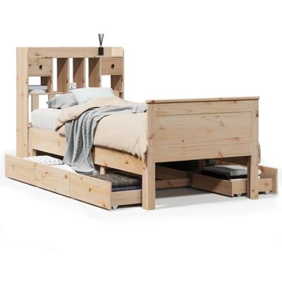 vidaXL 75x190 cm Kiefernbett mit Stauraum & Unterstützung vidaXL 75x190 cm Kiefernbett mit Stauraum & Unterstützung