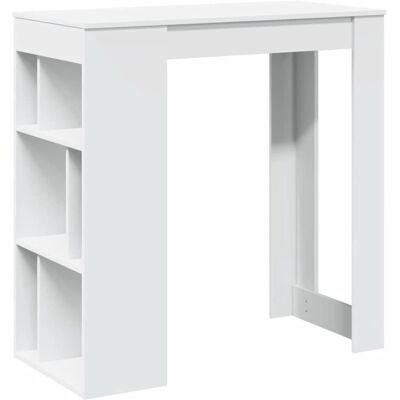 vidaXL Weißer Bar-Tisch mit Racks - Küche/Esszimmer vidaXL Weißer Bar-Tisch mit Racks - Küche/Esszimmer