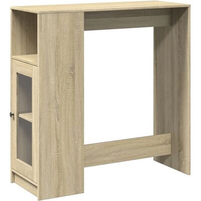 vidaXL Sonoma Eichen Bar Tafel mit Regalen - Küchen-/Esszimmertisch vidaXL Sonoma Eichen Bar Tafel mit Regalen - Küchen-/Esszimmertisch