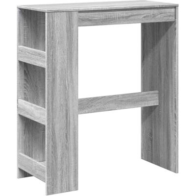 vidaXL Grey Sonoma Engineered Wood Bar Table with Racks - 90x40x103.5 cm vidaXL Grey Sonoma Engineered Wood Bar Table with Racks - 90x40x103.5 cm