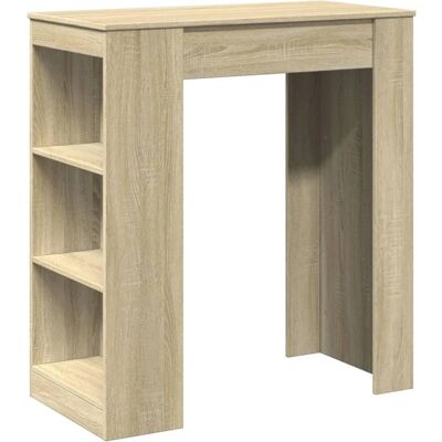 vidaXL Sonoma Oak Bar Table with Racks - Kitchen & Dining vidaXL Sonoma Oak Bar Table with Racks - Kitchen & Dining