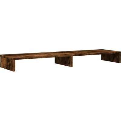 Soporte de monitor de madera ahumada vidaXL 100x27x10 cm Soporte de monitor de madera ahumada vidaXL 100x27x10 cm