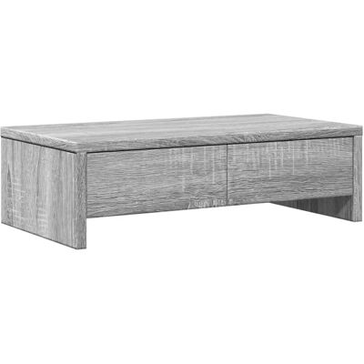 vidaXL Monitorständer mit Schubladen - Grau Sonoma - 50x27x15 cm - Monitorständer vidaXL Monitorständer mit Schubladen - Grau Sonoma - 50x27x15 cm - Monitorständer