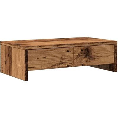 vidaXL Monitorstand met lades - Oud hout - 50x27x15 cm vidaXL Monitorstand met lades - Oud hout - 50x27x15 cm
