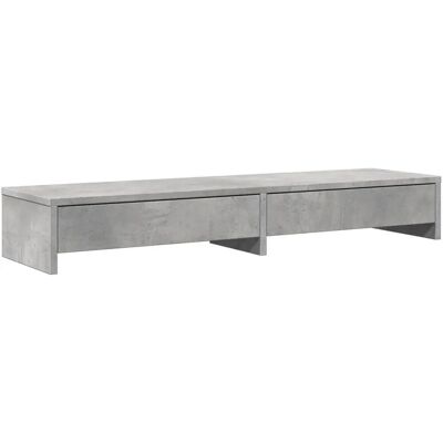 vidaXL Monitorstand met lades - Grijs beton 100x27x15cm vidaXL Monitorstand met lades - Grijs beton 100x27x15cm