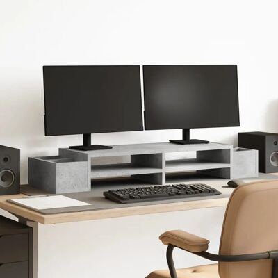 vidaXL Monitorständer mit Stauraum - 100x27x15 cm - Grau vidaXL Monitorständer mit Stauraum - 100x27x15 cm - Grau
