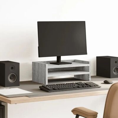 Support pour moniteur vidaXL - Bois traité, gris Sonoma, 42x24x16 cm - Publicité Support pour moniteur vidaXL - Bois traité, gris Sonoma, 42x24x16 cm - Publicité