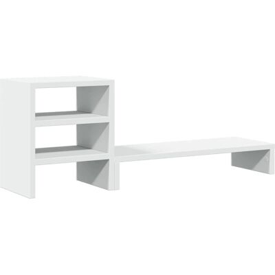 Support de moniteur en bois d'ingénierie blanc avec organisateur de bureau vidaXL - Publicité Support de moniteur en bois d'ingénierie blanc avec organisateur de bureau vidaXL - Publicité
