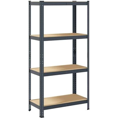 vidaXL 4-Layer Storage Shelf Anthracite Steel & Engineered Wood - Regalfach vidaXL 4-Layer Storage Shelf Anthracite Steel & Engineered Wood - Regalfach