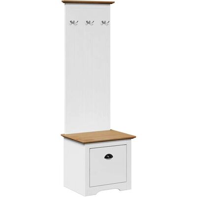 vidaXL BODO Haldeurkast wit bruin 50x40x157cm - Opbergruimte hal vidaXL BODO Haldeurkast wit bruin 50x40x157cm - Opbergruimte hal