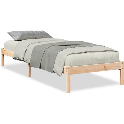 vidaXL Sengestel - 90x210 cm - Naturlig - Træ - Støtte vidaXL Sengestel - 90x210 cm - Naturlig - Træ - Støtte